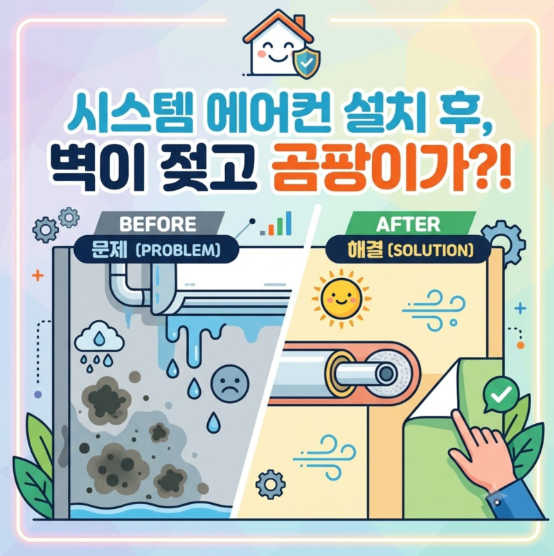 시스템에어컨 설치 후 벽지가 젖고 곰팡이가? 원인과 해결 방법