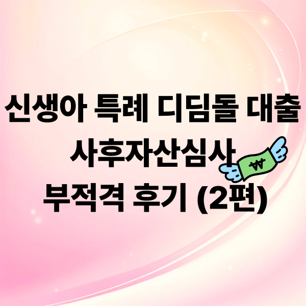 [내집마련] 신생아 특례 디딤돌 대출 자산 부적격 원인 및 일반 주담대 전환 대처법 (2편)