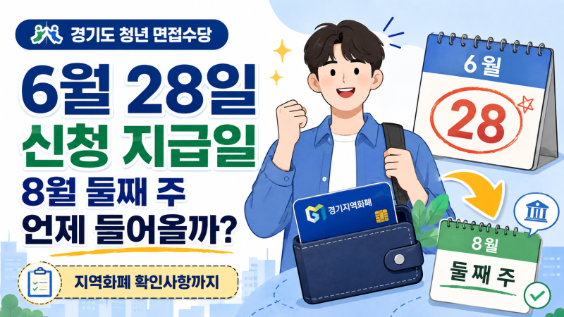 경기도 청년 면접수당 6월 28일 신청 지급일, 8월 둘째 주 언제 들어올까