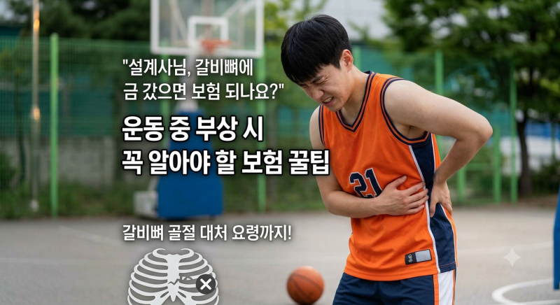 "설계사님, 갈비뼈에 금 갔으면 보험 되나요?" 운동 중 부상 시 꼭 알아야 할 보험 꿀팁 갈비....