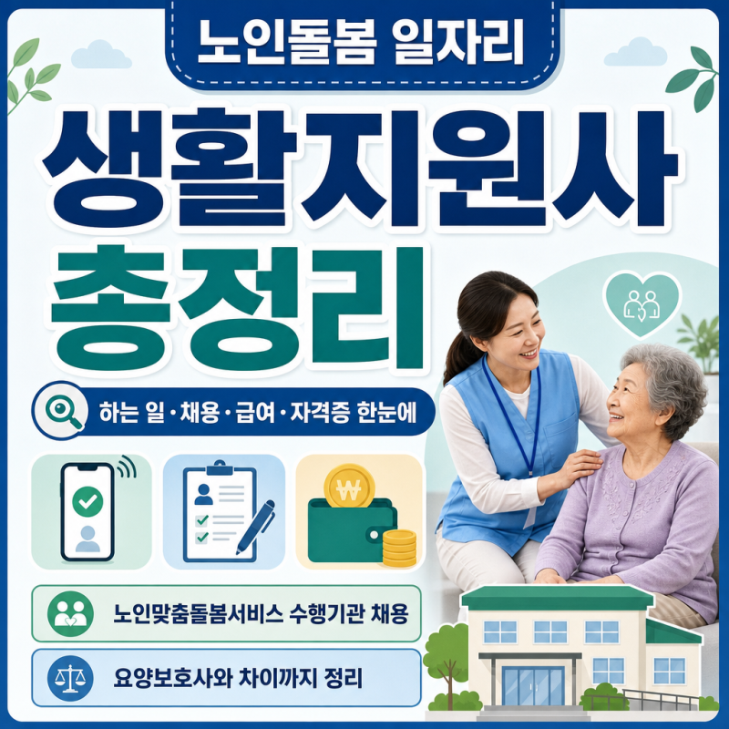 노인돌봄 생활지원사 하는 일·채용·급여 총정리