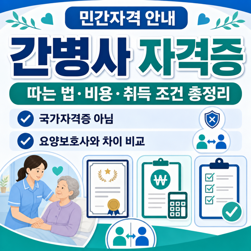 간병인·간병사 자격증 따는 법｜비용과 취득 조건 총정리