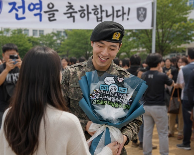전역축하선물 고민이라면, 오래 기억에 남는 토퍼꽃다발 추천!