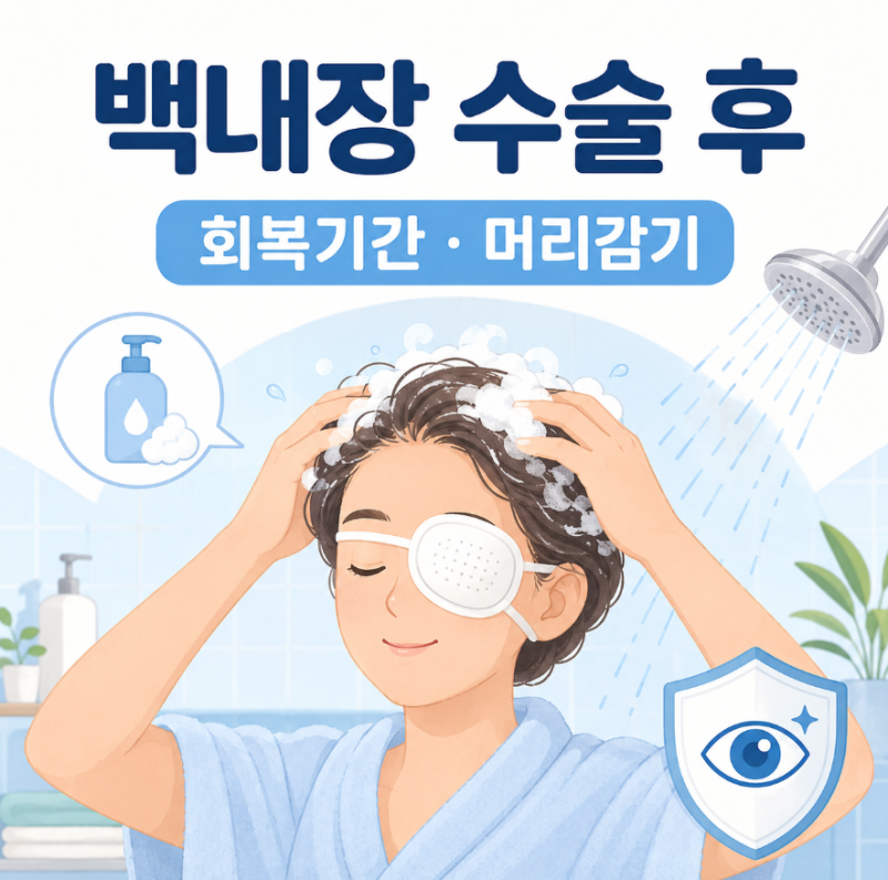 백내장 수술후 회복기간동안 머리감기는 어떻게 해야할까?