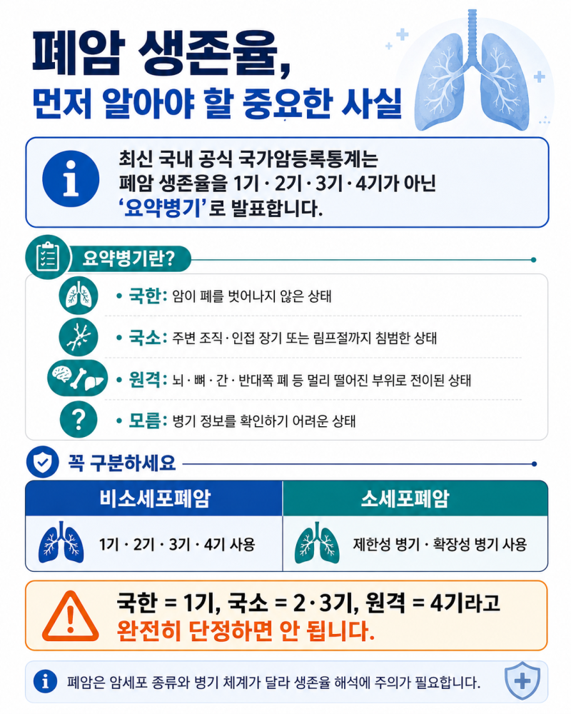 폐암 생존율은? 1기·2기·3기·4기 비교 분석