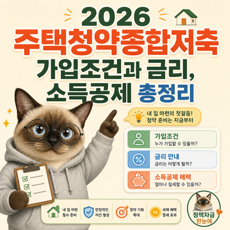 2026 주택청약종합저축 가입조건과 금리, 소득공제 총정리