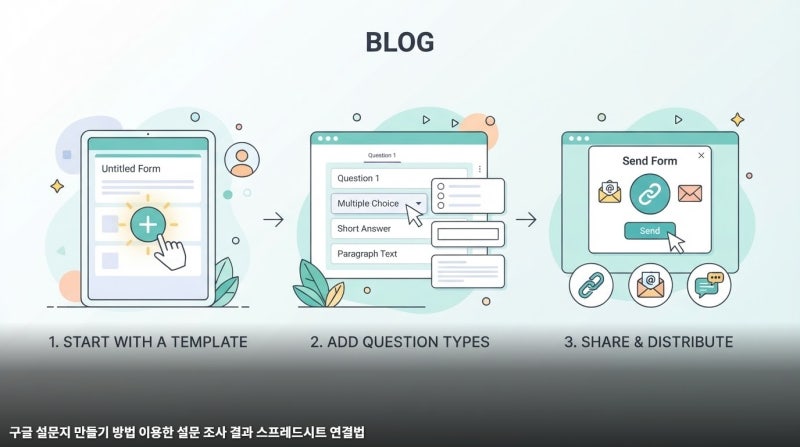 구글 설문지 만들기 방법 이용한 설문 조사 결과 스프레드시트 연결법