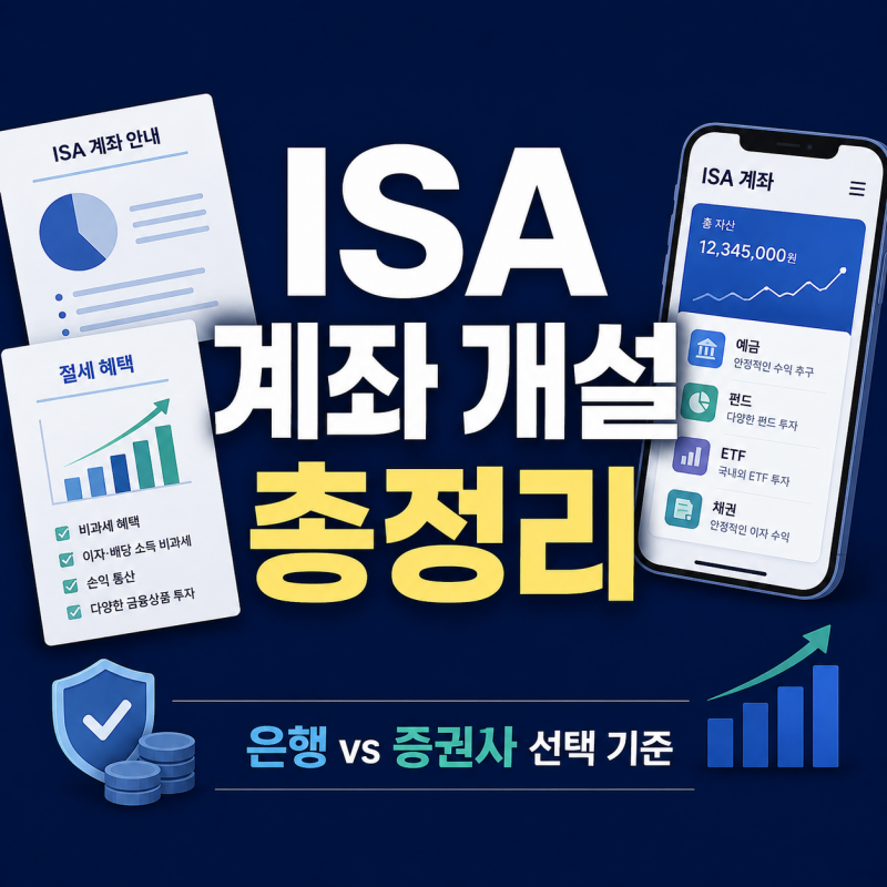 ISA 계좌 개설 방법과 은행 증권사 선택 기준 총정리