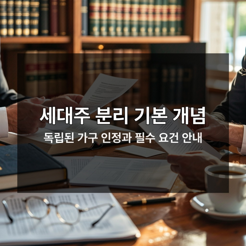만 30세 미만 세대주 분리 조건 못 맞추면 복지 손실 불가피