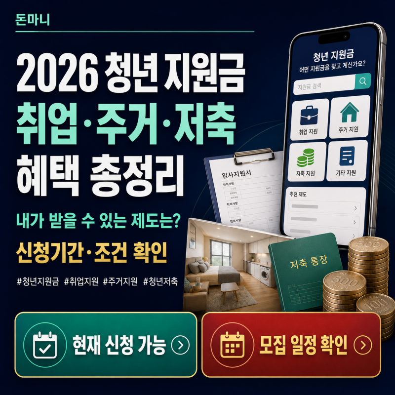 2026 청년 지원금 종류, 취업·주거·저축 혜택 한 번에 확인하기
