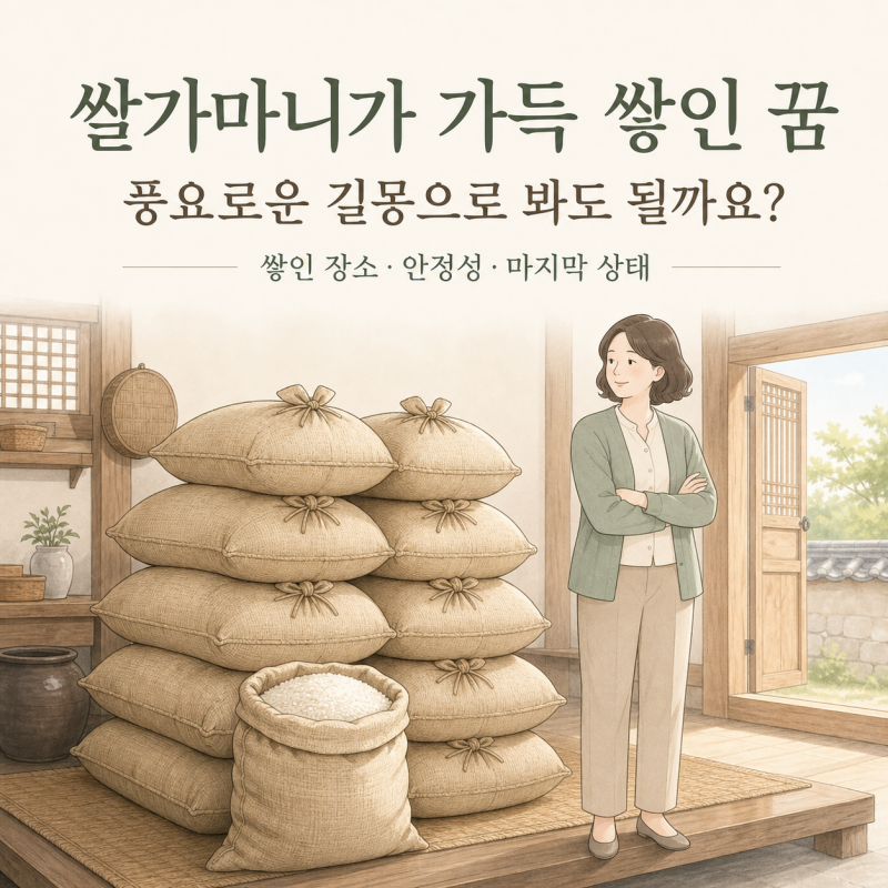 쌀가마니가 가득 쌓인 꿈, 풍요와 재물을 뜻할까요? 9가지
