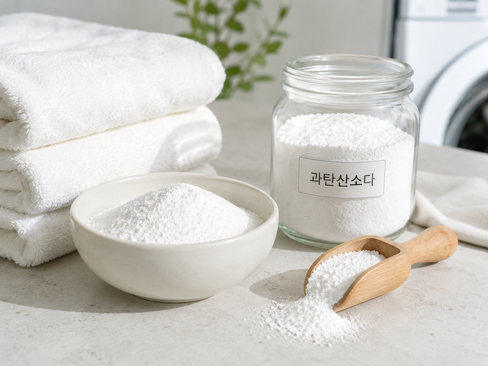과탄산소다 빨래 사용법, 수건 누래진 흰옷 세탁 방법