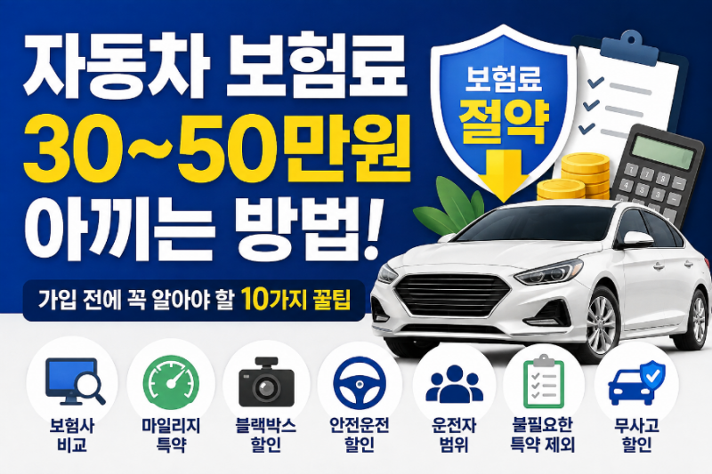 자동차 보험료 30~50만 원 아끼는 방법! 가입 전에 꼭 알아야 할 10가지 꿀팁