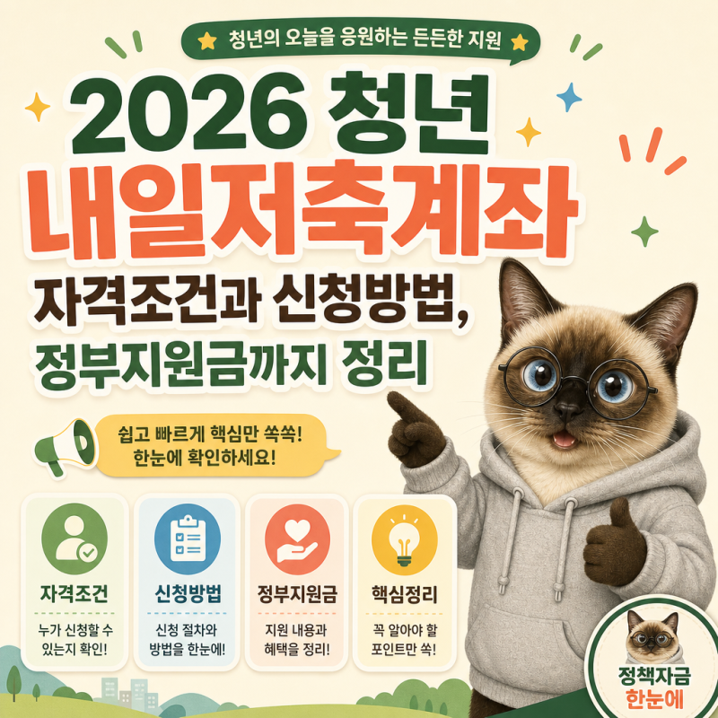2026 청년내일저축계좌 자격조건과 신청방법, 정부지원금까지 정리