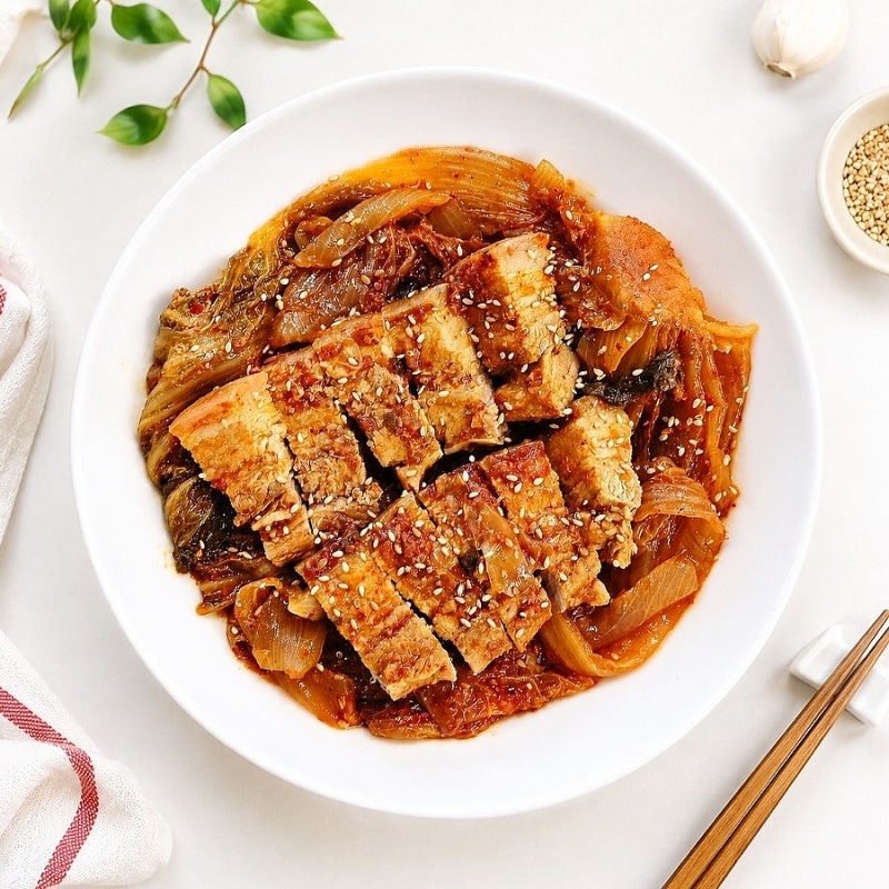 한 시간 푹 끓였더니 국물까지 싹 비운 묵은지 삼겹살 김치찜 레시피