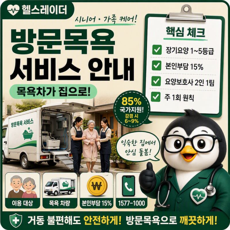 방문목욕 서비스 안내 (2026 대상·비용·횟수·신청 방법)