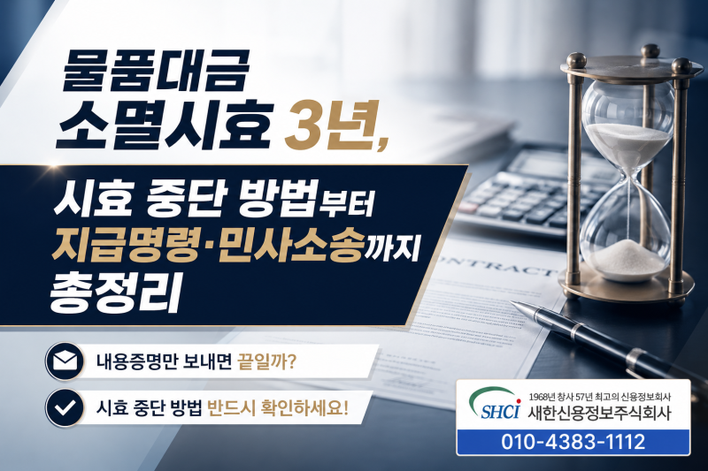물품 대금 소멸시효 3년, 시효 중단 방법부터 지급명령·민사소송까지 총정리
