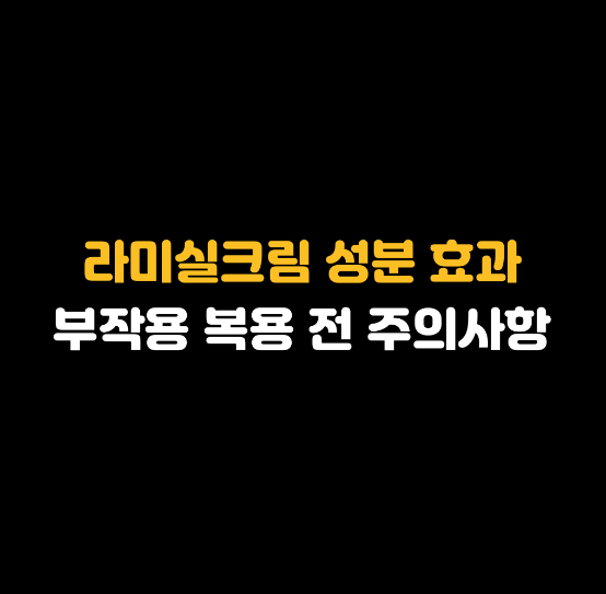 라미실크림 성분 효과 부작용 복용 전 주의사항