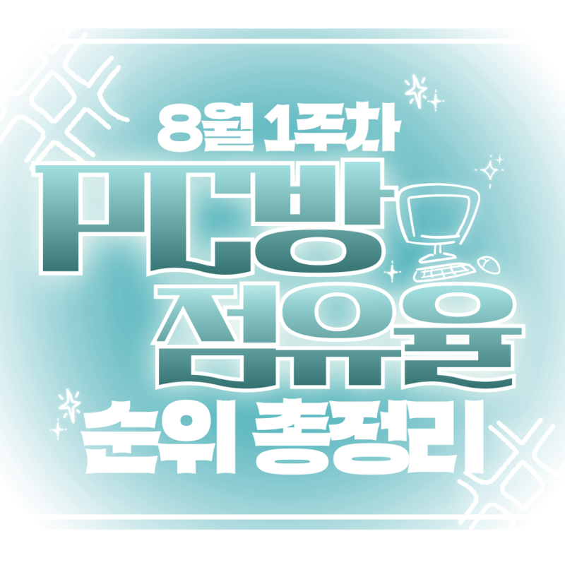 8월 1주차 주간 PC방 게임 점유율 순위