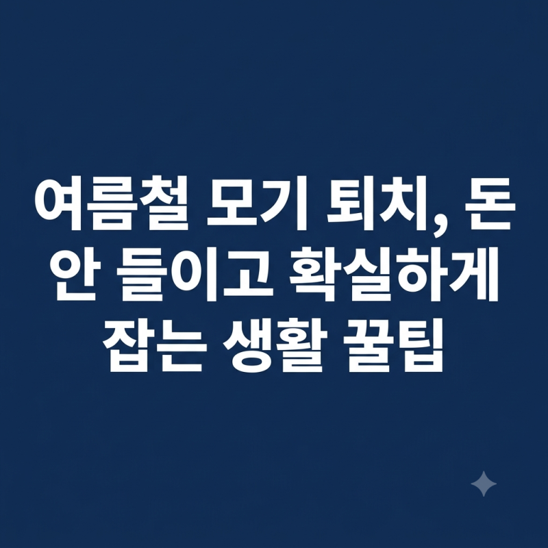 여름철 모기 퇴치 돈 안 들이고 확실하게 잡는 생활 꿀팁