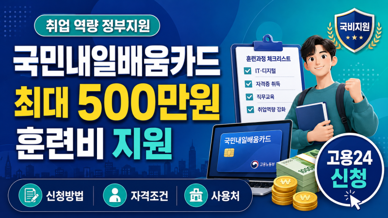 2026년 국민내일배움카드 신청방법 총정리｜훈련비 최대 500만원·자격조건·신청 링크
