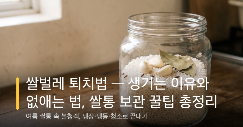 쌀벌레 퇴치법 — 생기는 이유와 없애는 법, 쌀통 보관 꿀팁 총정리