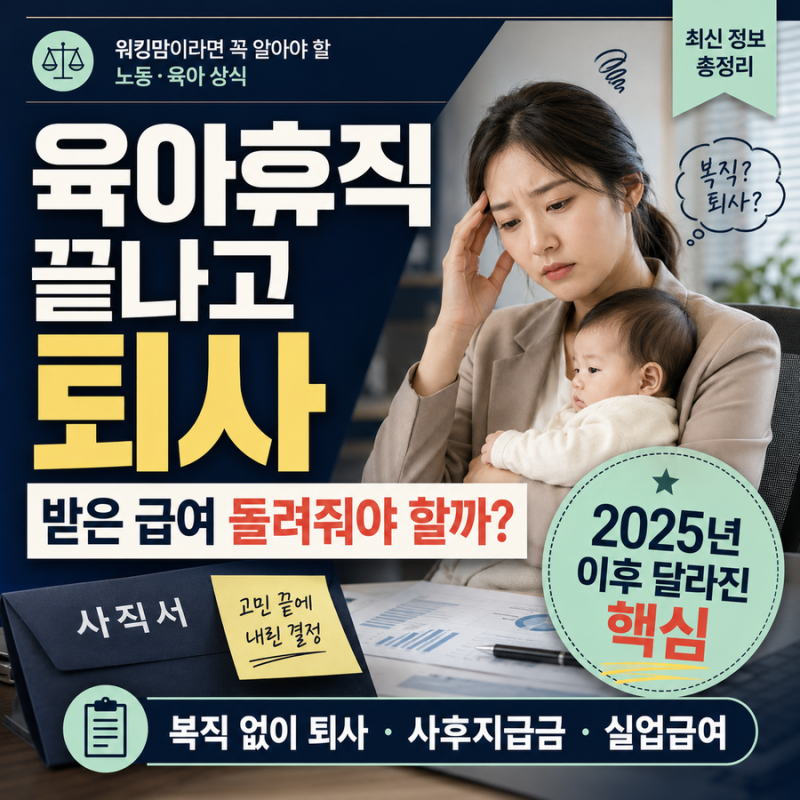 육아휴직 끝나고 바로 퇴사하면 받은 급여를 돌려줘야 할까