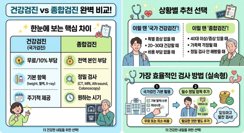 전주 건강검진 vs 종합검진 (어떤게 나한테 맞을까?)