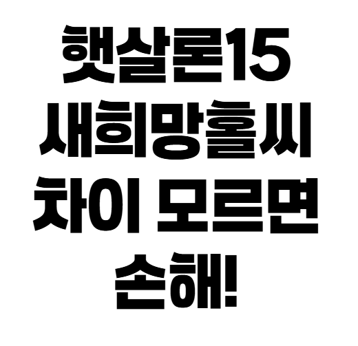 햇살론15 새희망홀씨 차이점 완벽 정리! 나에게 유리한 서민대출은?