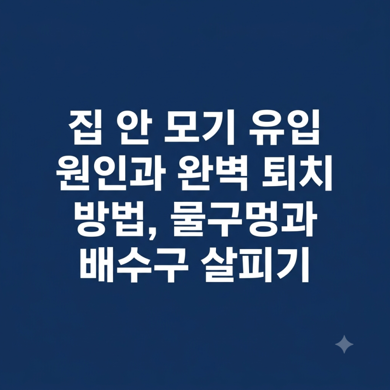 집 안 모기 유입 여기부터 살펴 보았더니