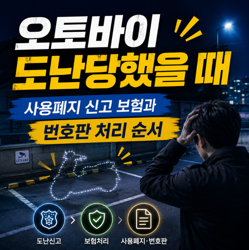 오토바이 도난 당했을 때 신고부터 사용폐지 보험 처리까지 순서 정리