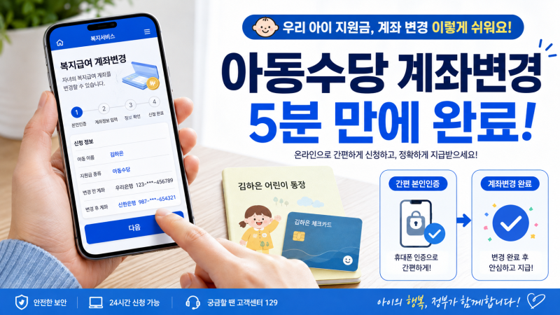 아동수당 계좌변경 방법, 복지로 어플·온라인 신청과 지급일 총정리!