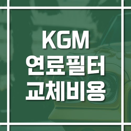KGM 연료 필터 교체 비용 및 교체 주기, 디젤 차량 주목!