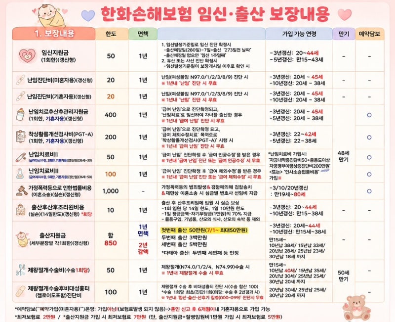 임신·출산보험, 지금 가입해도 될까요? 한화손해보험 보장내용 쉽게 알려드립니다