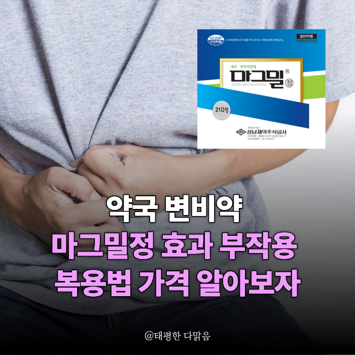 약국 변비약 마그밀정 효과 부작용 복용법 가격 알아보자