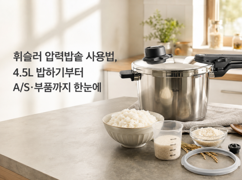 휘슬러 압력밥솥 사용법, 4.5L 밥하기부터 A/S·부품까지 한눈에