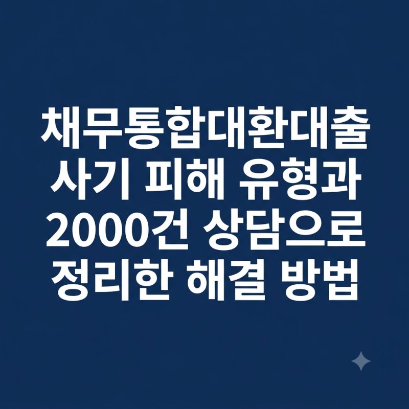 채무통합대환대출 사기 피해 유형과 2000건 상담으로 정리한 해결 방법