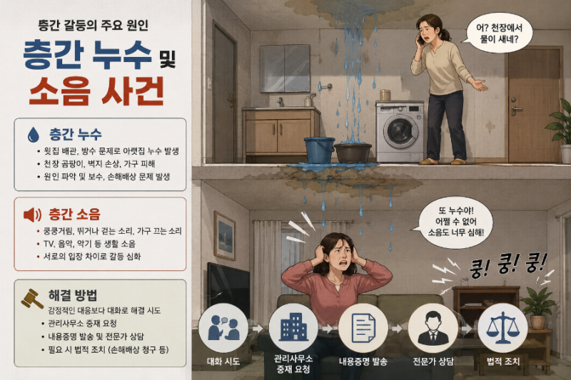 [아파트 층간 누수·소음 갈등] 참다 참다 터진 이웃 분쟁, 법적으로 깔끔하게 해결하는 방법!
