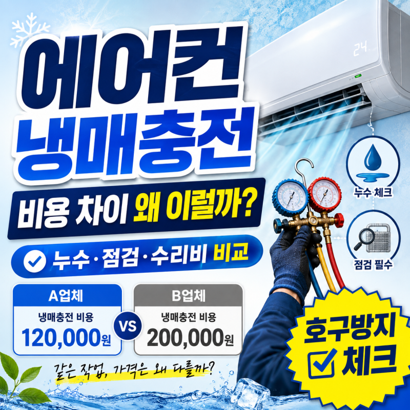 “모르면 당합니다! 에어컨 냉매 충전, 호구 안 당하는 법!” 충전비용·수리비·누수·점검 ....