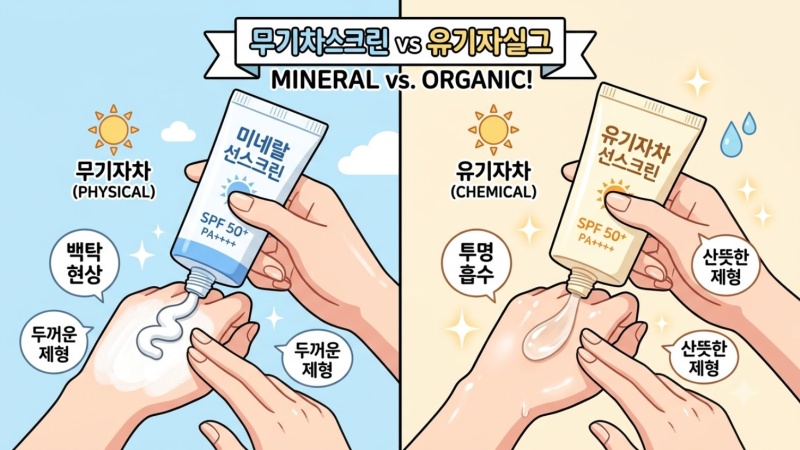 무기자차 유기자차 차이점 백탁현상 없는 인생템 고르는 법