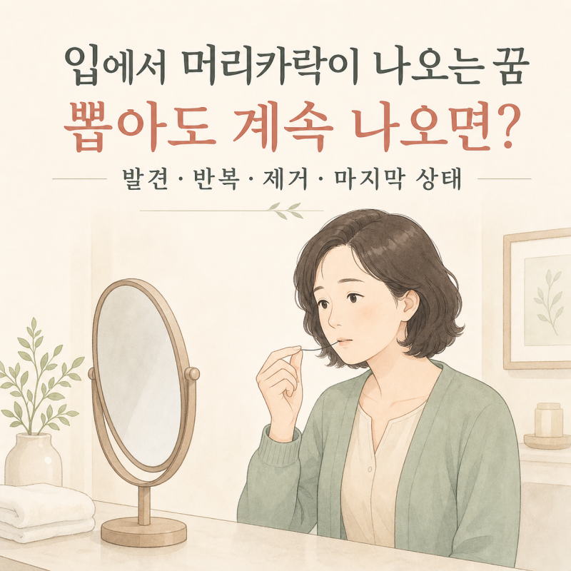입에서 머리카락이 나오는 꿈, 뽑아도 계속 나왔다면? 9가지