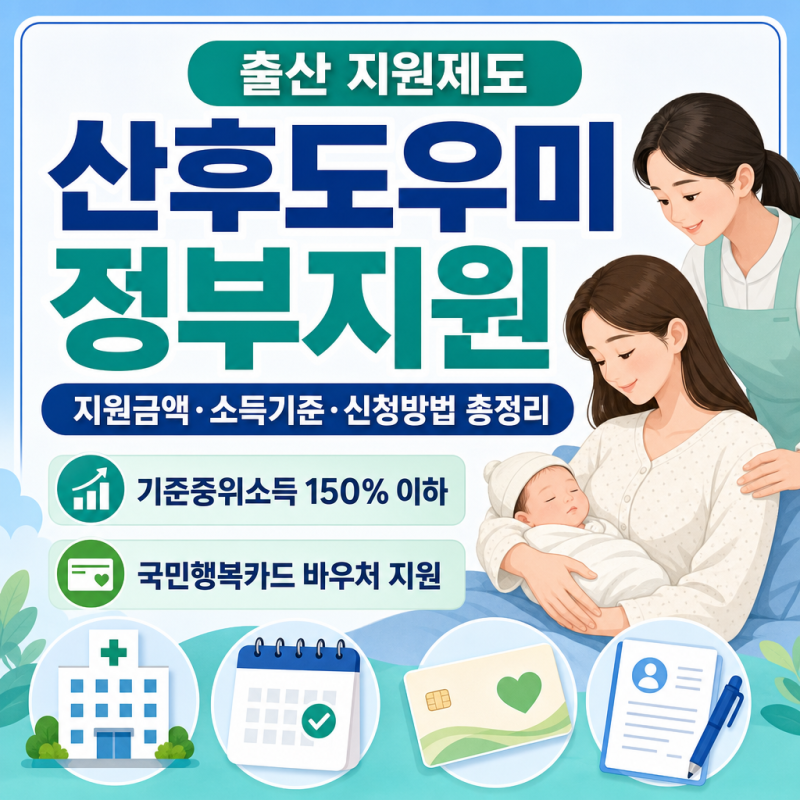 산후도우미 정부지원 금액｜소득기준·신청방법 총정리