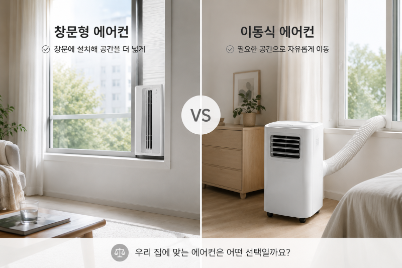 아기방 에어컨 없을 때, 창문형 vs 이동식 비교 삼성 비스포크 윈도우핏 추천