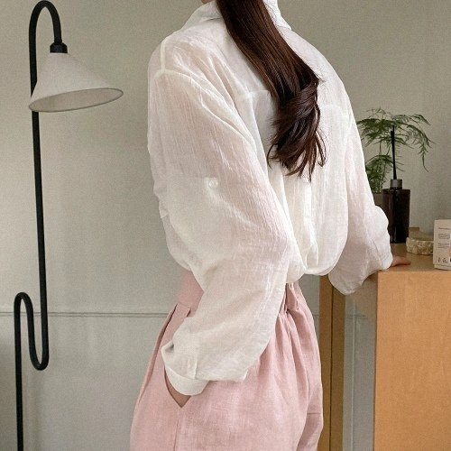 여름 루즈핏 아사면 셔츠 코디 활용도 높은 블라우스 셔츠 후기