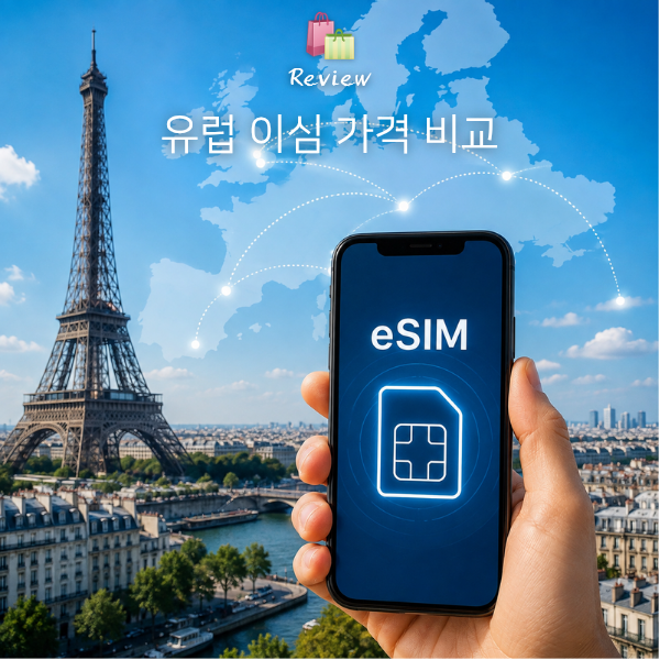 유럽 이심(eSIM) 추천 3곳 가격 비교｜유심사·로밍도깨비·말톡