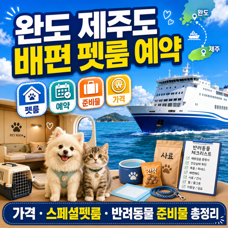 완도 제주도 배편 펫룸 예약, 가격·스페셜펫룸·반려동물 준비물 총정리