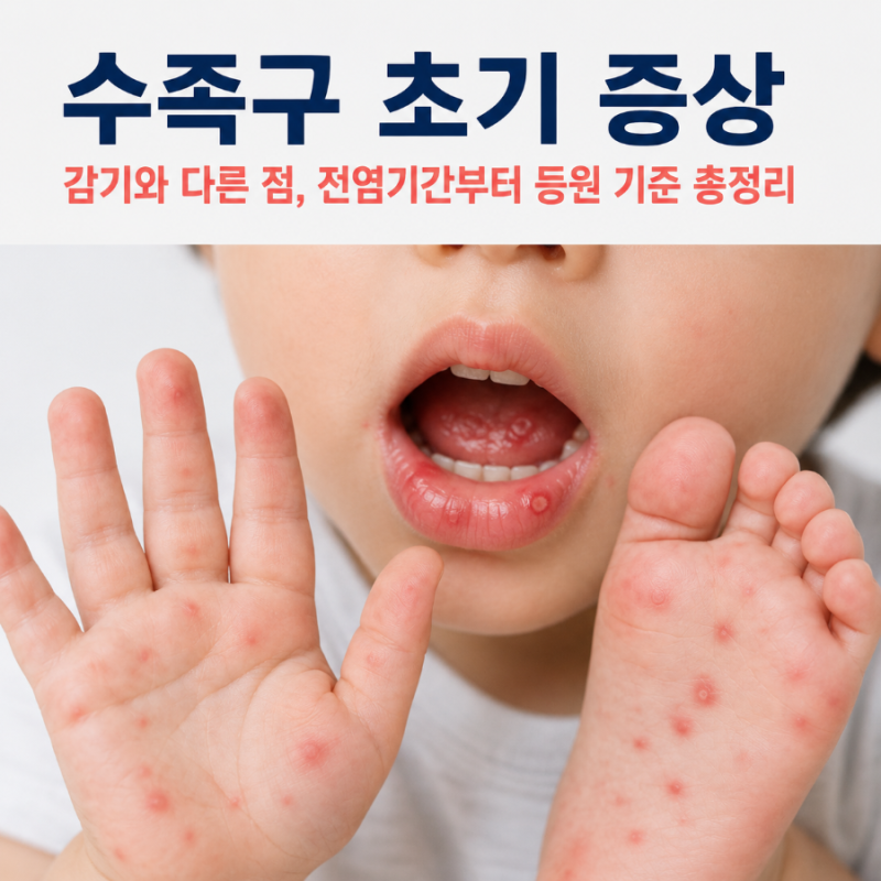 수족구 초기 증상 전염기간부터 등원 총정리(감기와 다른 점)