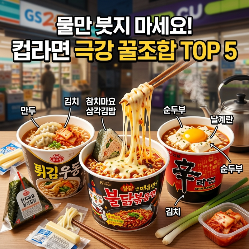 편의점 알바생도 몰래 해먹는 컵라면 꿀조합 TOP 5 (이대로만 먹으면 실패 제로!)