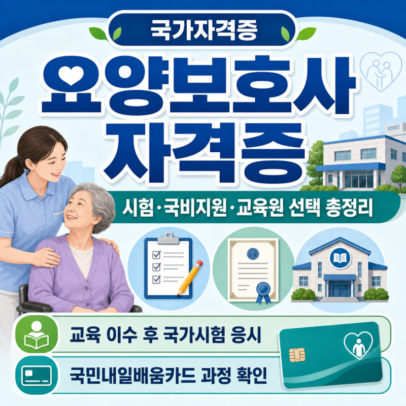 요양보호사 자격증 시험·국비지원·학원 교육원 선택 방법 총정리