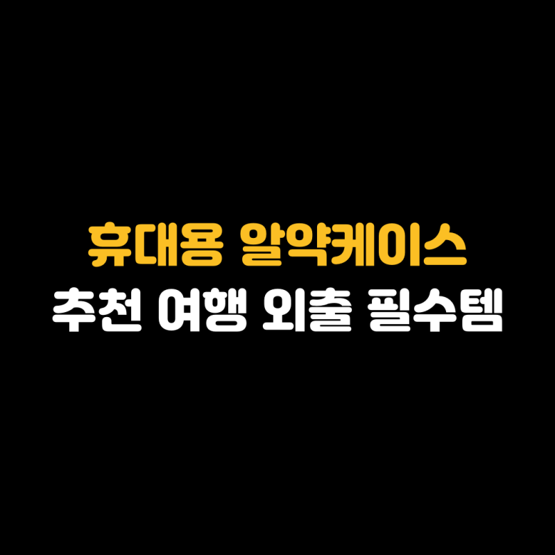 휴대용 알약케이스 추천 여행 외출 필수템